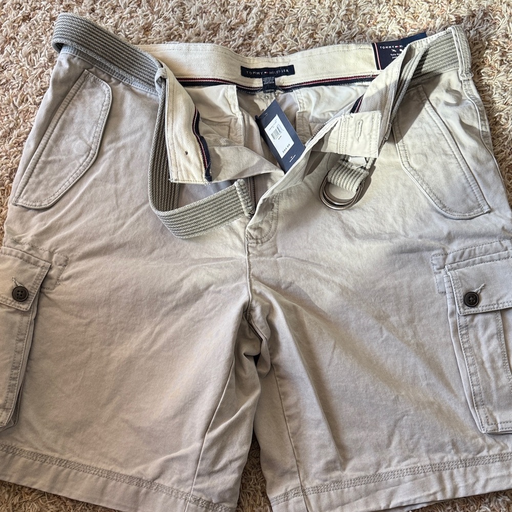 Tommy Hilfiger Beige Cargo Shorts with Belt